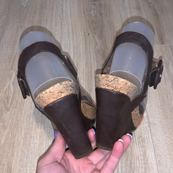 Bcbgeneration Brandee brown orange wedges - Picture 3 of 8